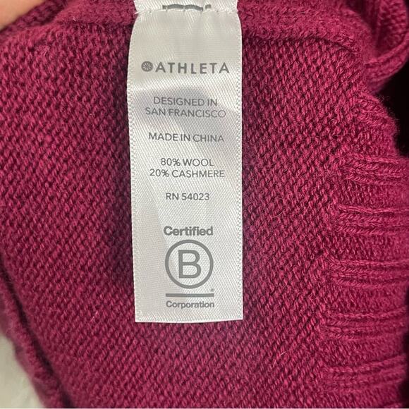 Athleta Wool Cashmere V-Neck Tunic Sweater, Mulberry - Picture 9 of 9